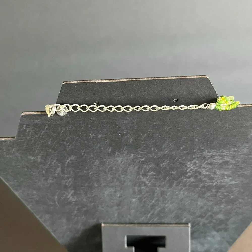 6 stranded beaded green necklace